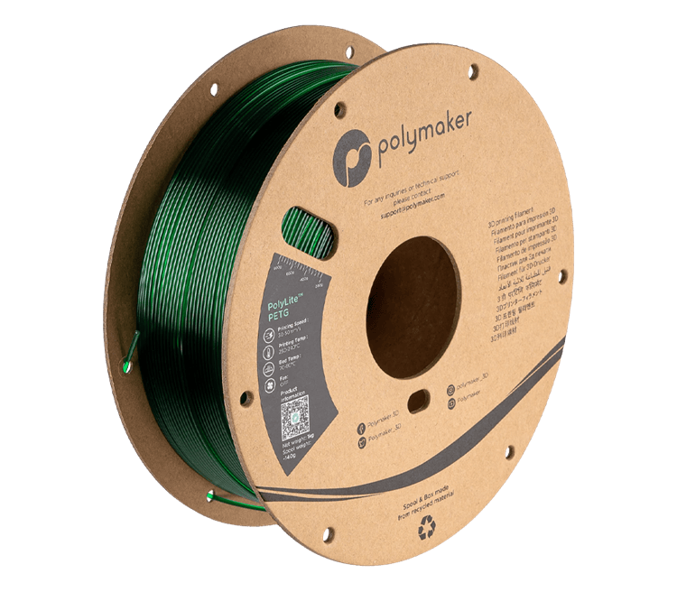 PolyLite PETG – Прозрачно зелено - Translucent green - POLYMAKER