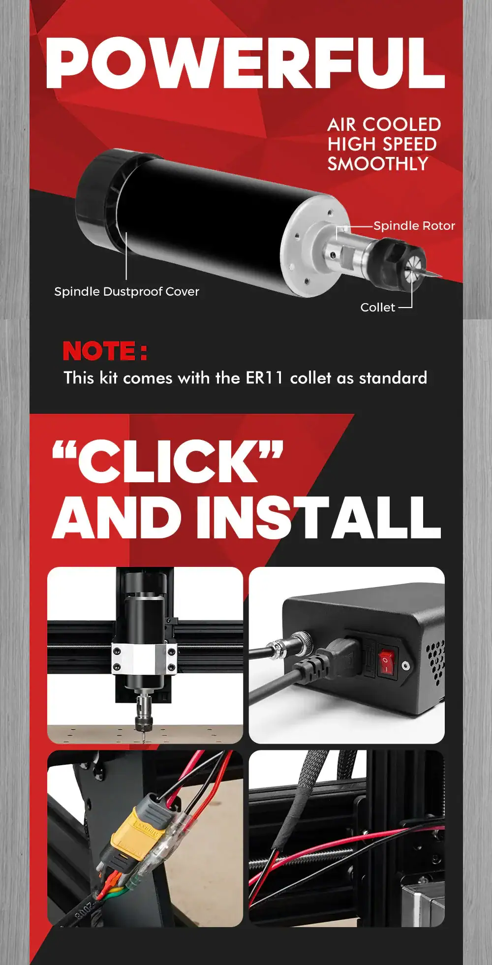 TwoTrees TTC450 - Kit motor pentru ax de 500W