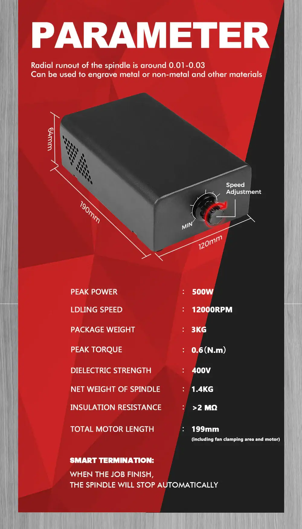 TwoTrees TTC450 - Kit motor pentru ax de 500W
