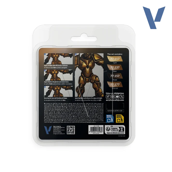 Vallejo 77268 Комплект металически бои – Arcane Gold - Image 2