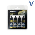 Vallejo 77267 Комплект металически бои - Зеленикаво злато