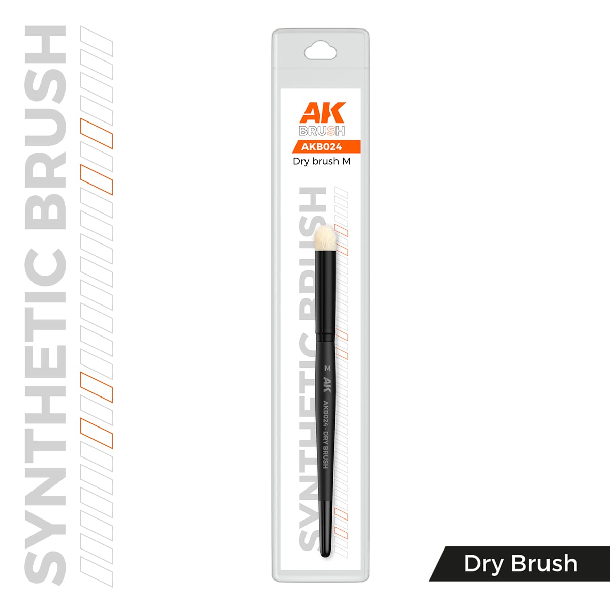 Четка за моделизъм AK Dry Brush M - синтетична - Image 2