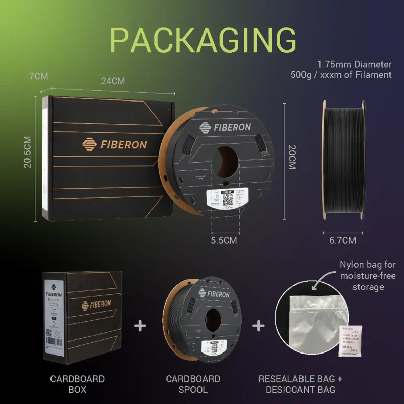 Fiberon PA6-CF20 –Черно – Polymaker 0.500g - Image 4