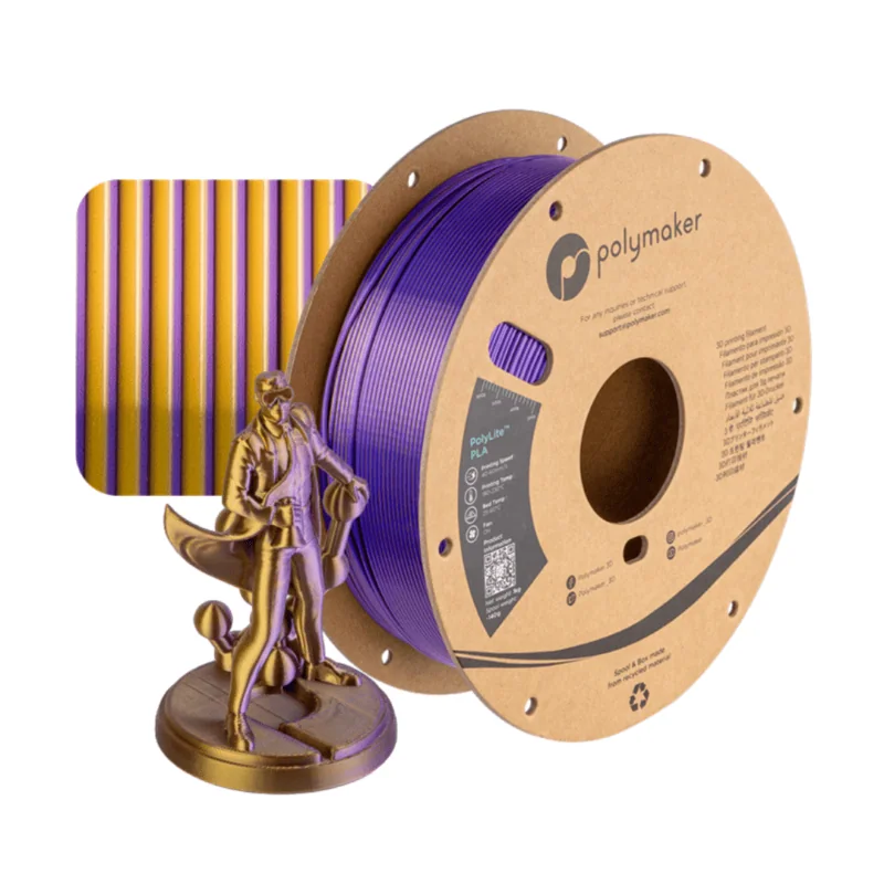 PolyLite PLA – Silk - Gold - Purple – Polymaker