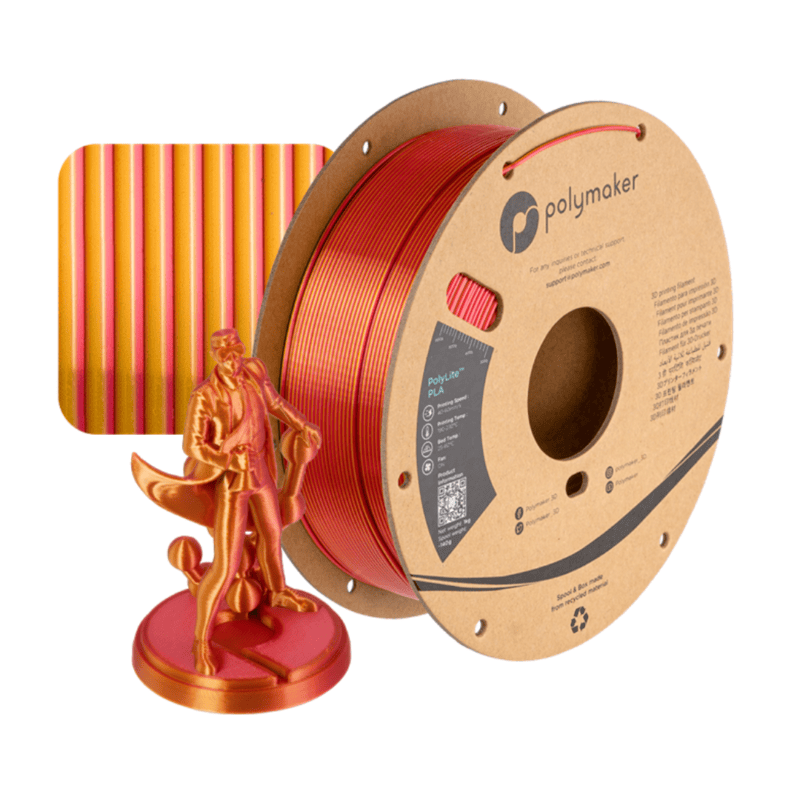 PolyLite PLA – Silk Gold - Red – Polymaker