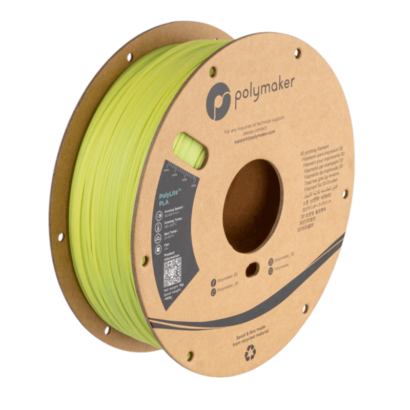 PolyLite PLA - температуро променящ се цвят от зелен към лайм - temperature color change green to lime - Polymaker - Image 3