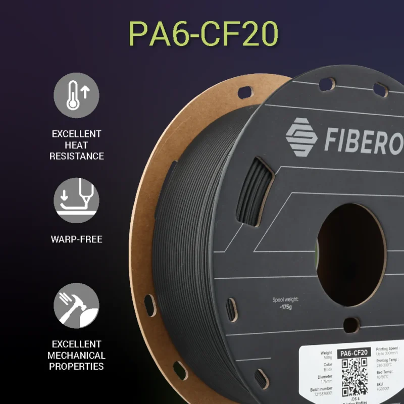 Fiberon PA6-CF20 –Черно – Polymaker 0.500g - Image 6