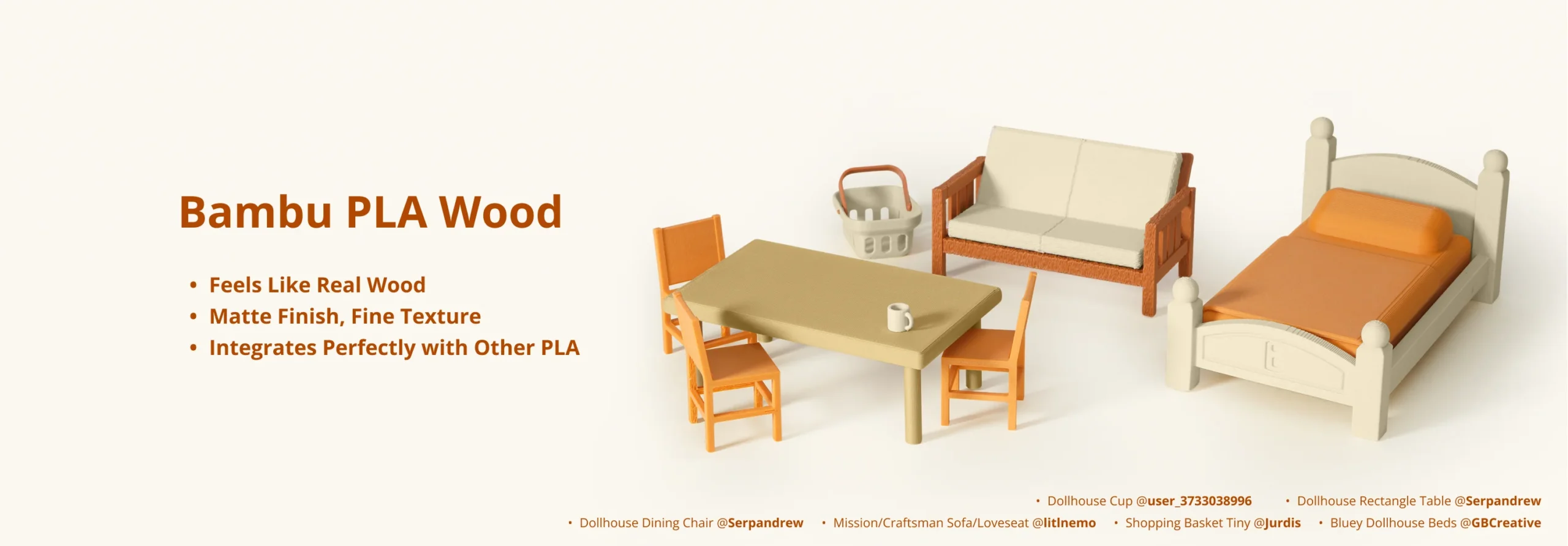 PLA WOOD - Rosewood - Bambu Lab