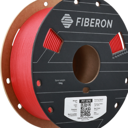 Fiberon PET GF15 Червено 1000g Polymaker