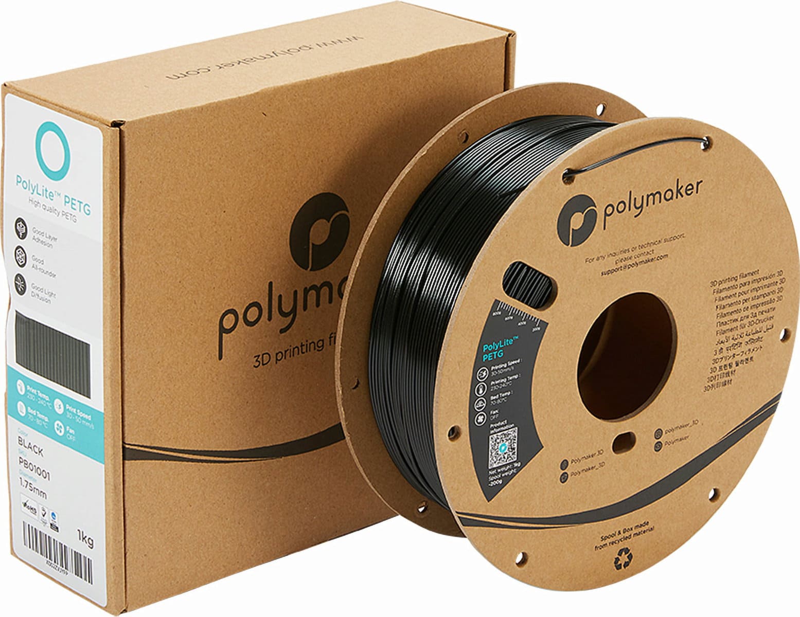 PolyLite PETG - Черно - POLYMAKER - Image 2