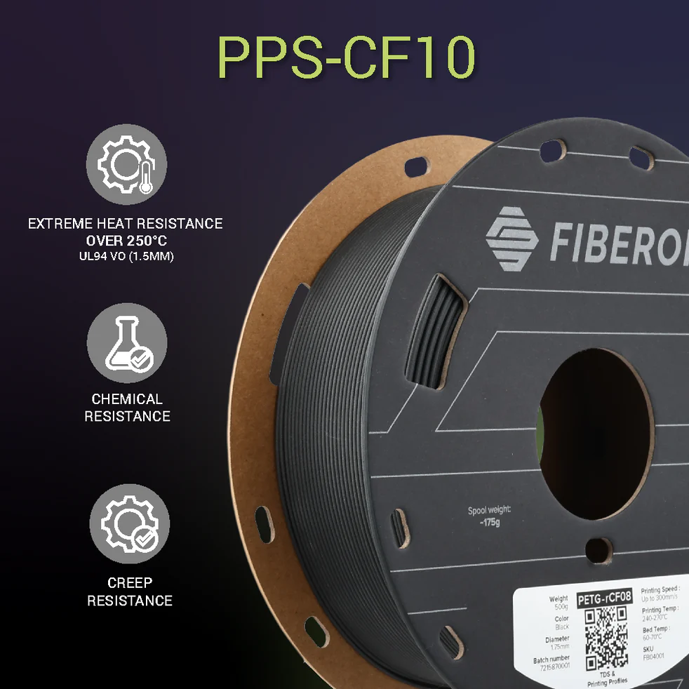 Fiberon PPS-CF10 –Черно – Polymaker 0.500g - Image 8